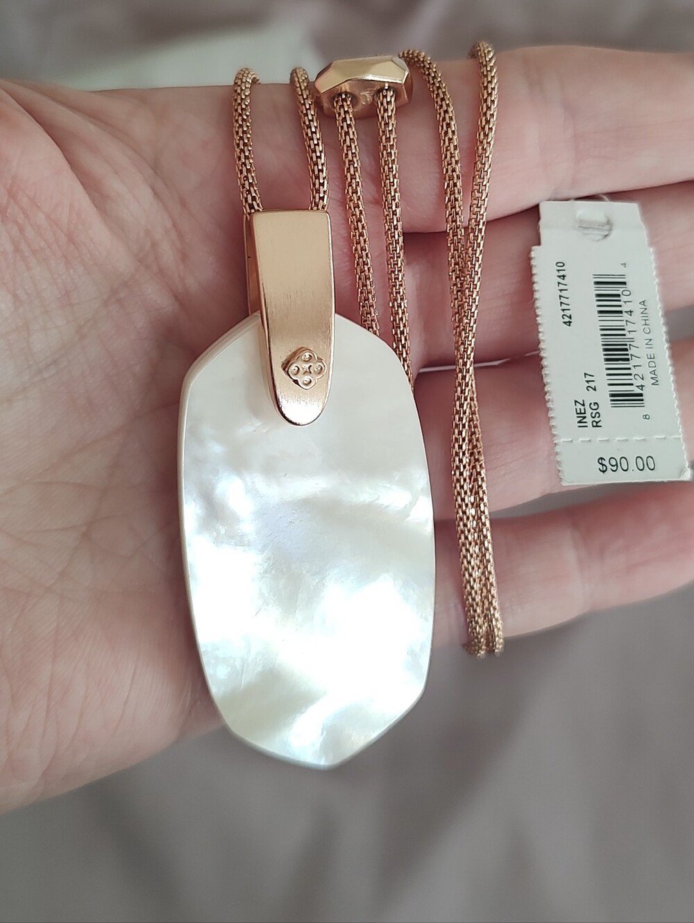 Kendra Scott Rose Gold and Mother-of-Pearl Pendant Necklace